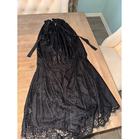 LOVER the Label Black Lace Romper Halter Neck Tie Sleeveless Size 14/10 - Picture 15 of 16